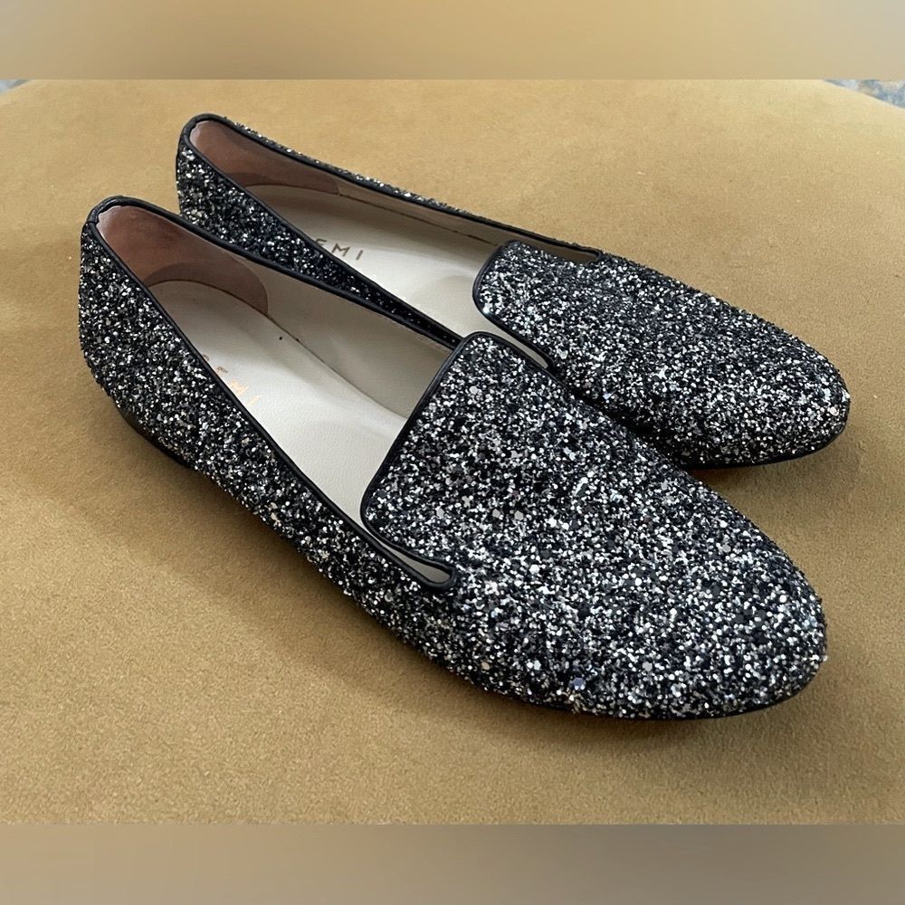 M. Gemi Glitter Flats in Graphite Sz 40